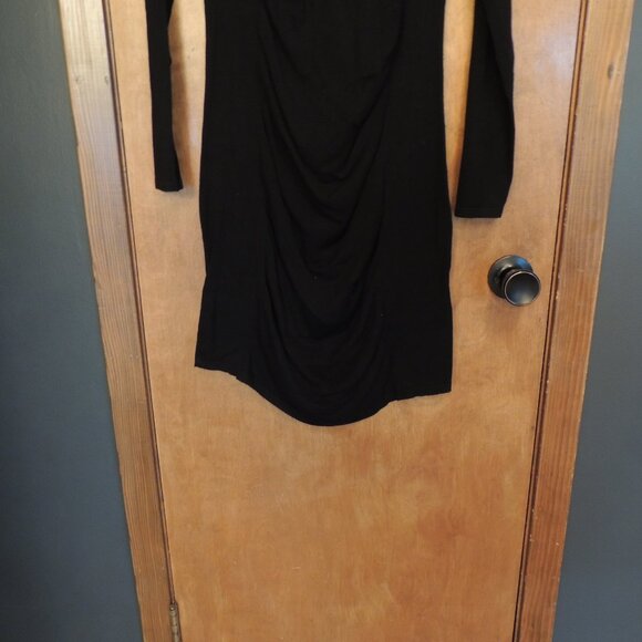 Express Black Ruched Bodycon Long Sleeve Dress Extra Large - Picture 4 of 6